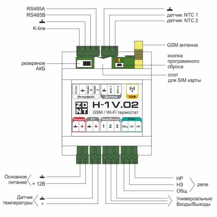 Zont схема подключения h1