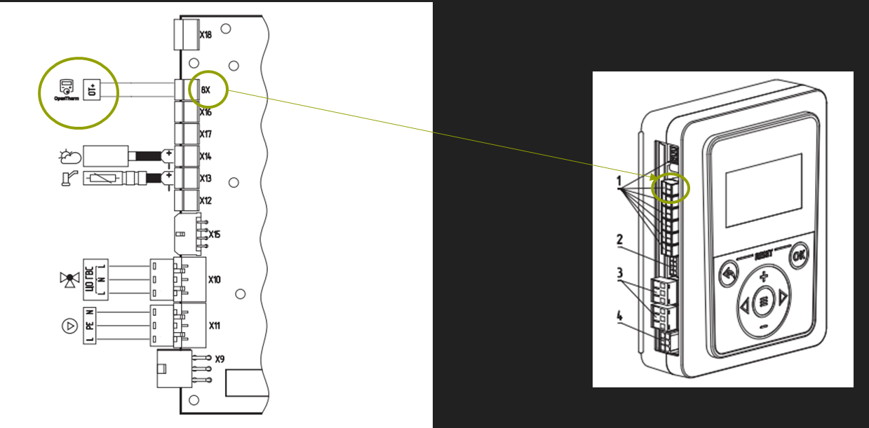 Esquema de fiação do termostato Lux