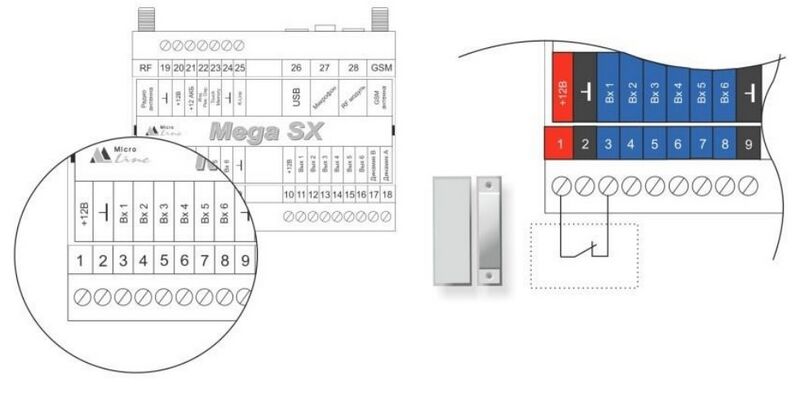 Подключение магнито-контактного датчика Mega SX-350.jpg