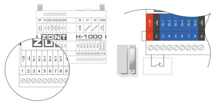 Подключение магнитоконтактного датчика Mega SX.jpg