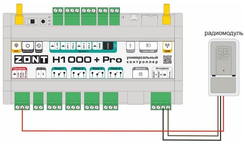 Файл:Подключение радиомодуля H1000+PRO.jpg